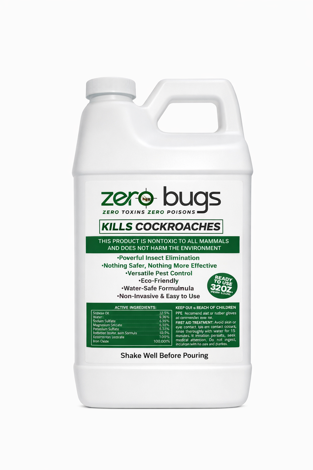 ZeroBugs Cockroach Defense Ready-to-Use 32 oz bottle label